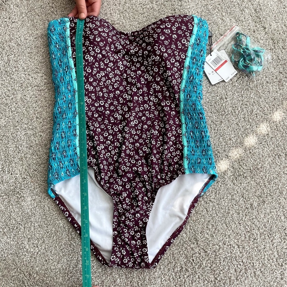 Laundry by Shelli Segal one piece bandeau swimsuit - Picture 6 of 10